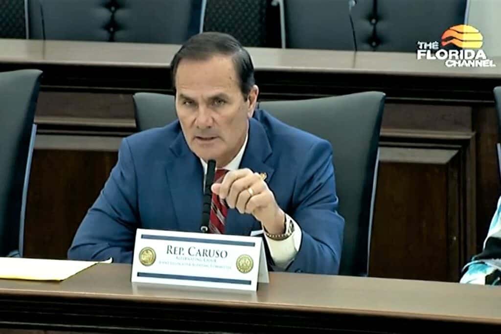 Rep. Mike Caruso speaks during the Thursday audit meeting.