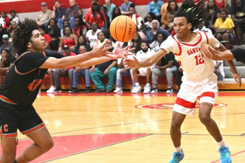 Santa Fe's Michael Cottrell (12) goes after a loose ball in the Region 2-4A semifinals against Cocoa on Tuesday.