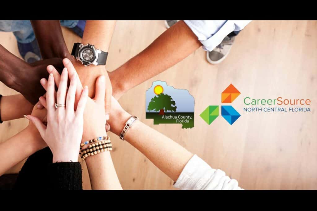Alachua County and CareerSource North Central Florida with hands