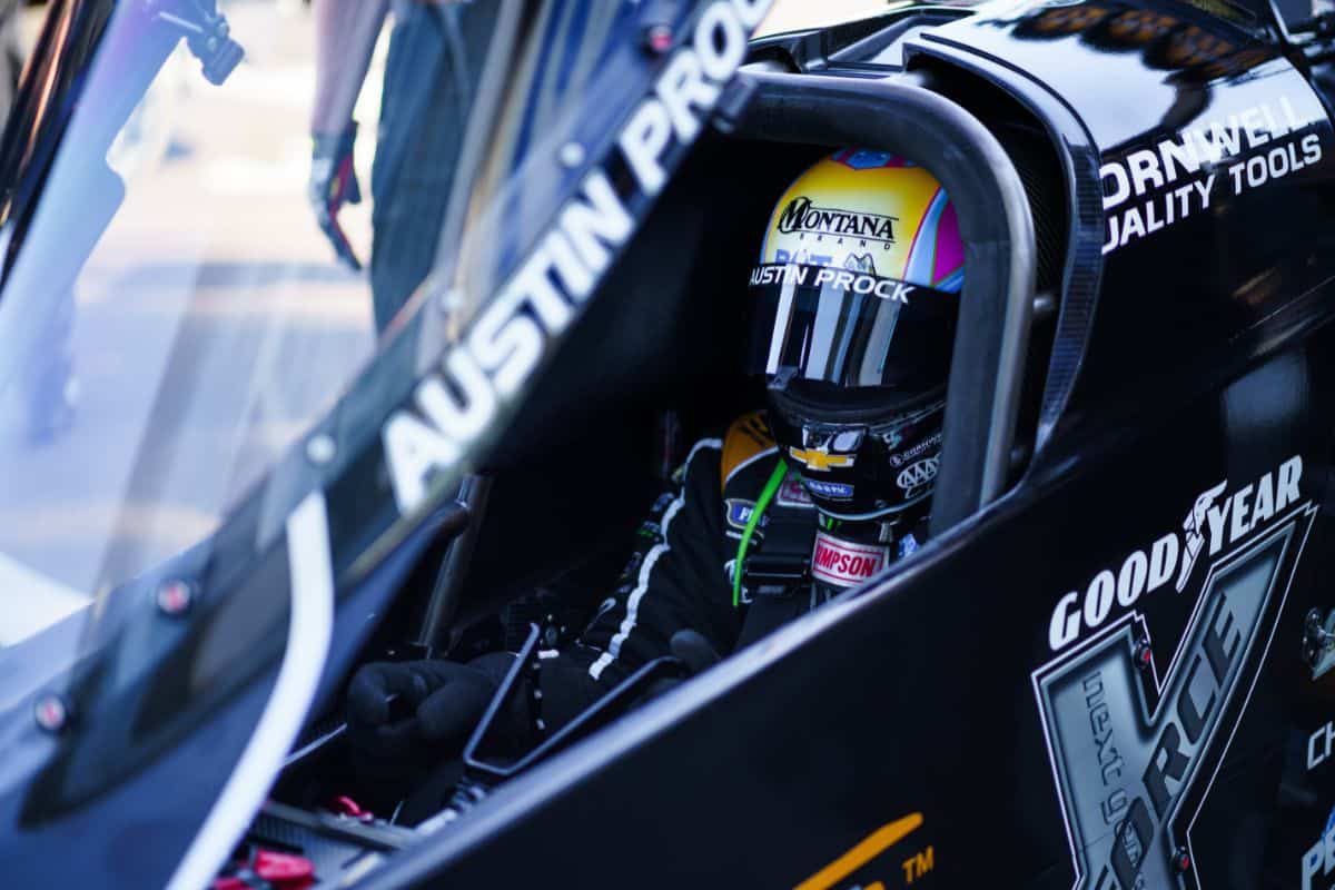 Austin Prock in preparation for eliminations at Gatornationals.