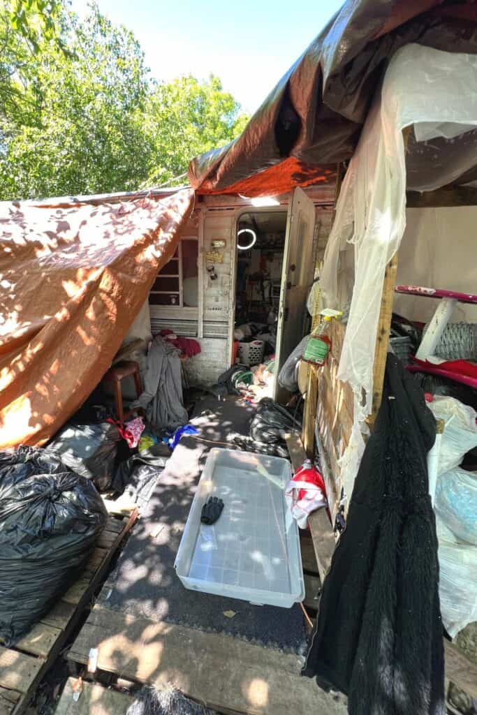 Bradford County Sheriff's Office deputies discovered this trailer where two children under the age of six were living with adults during a narcotics raid on Tuesday.