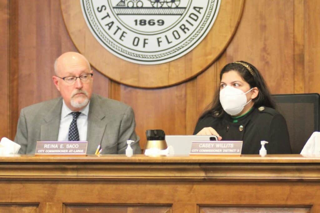 Gainesville Mayor Harvey Ward and Commissioner Reina Saco discussed switching the city's fire assessment methodology on Thursday.