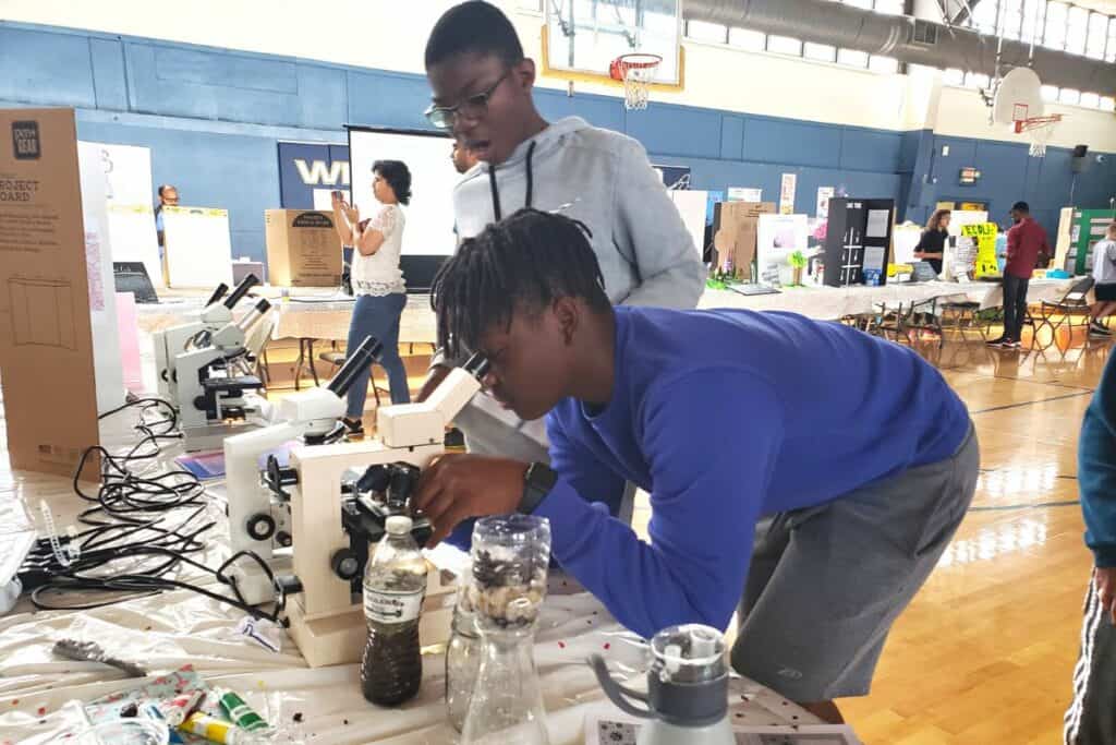 Lincoln Middle School sixth graders hosted a Germ Museum display on Wednesday.