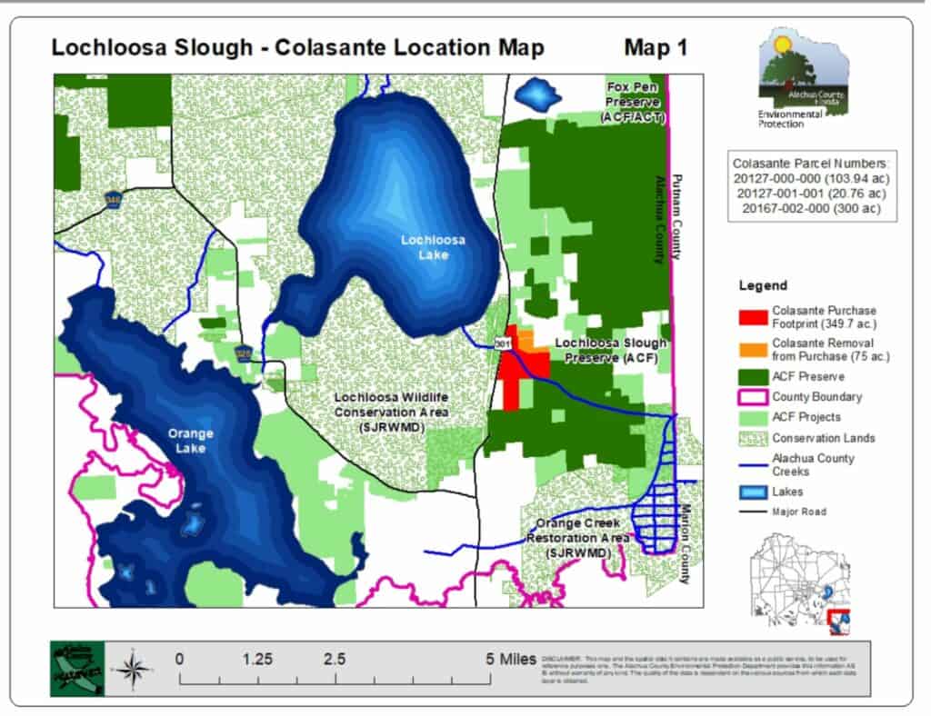 Lochloosa Slough - Colasante Locatin map