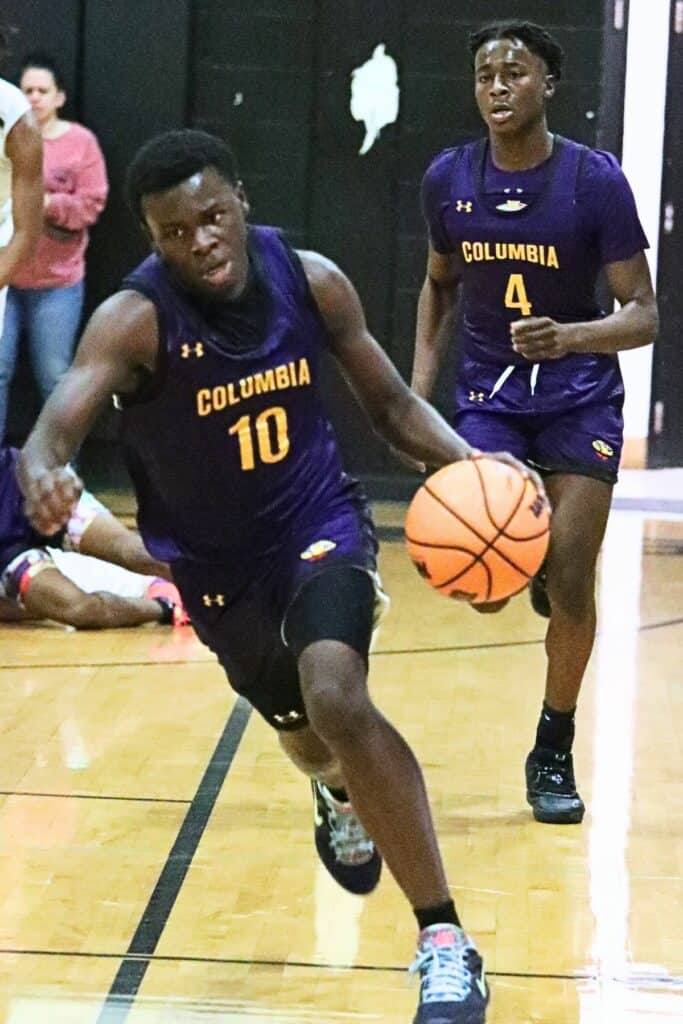 Columbia's Isaac Broxey (10) and Ty'jahn Wright (4) helped the Tigers to the Region 1-5A Final.