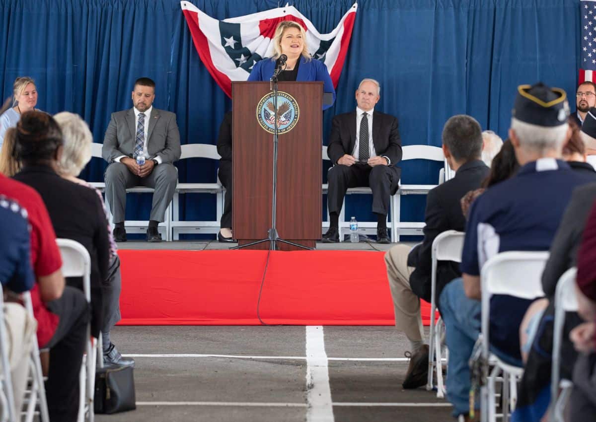 Rep. Kat Cammack spoke at Friday morning's VA medical facilities dedication ceremony.