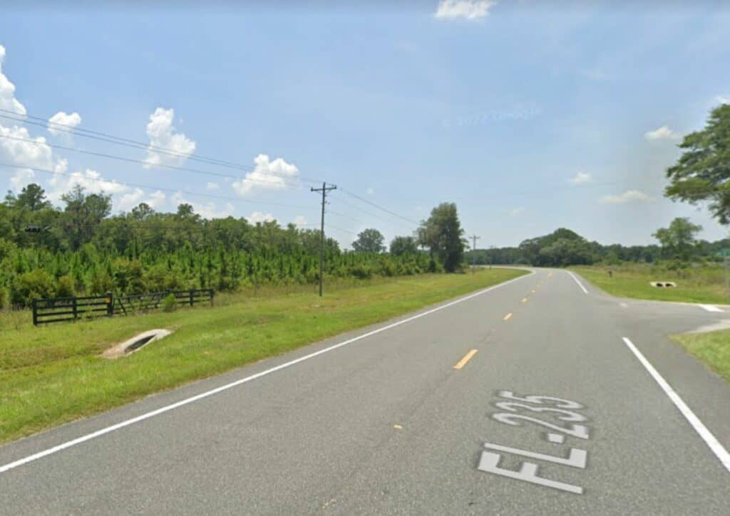 State Road 235 and NW 140th Terrace east of La Crosse