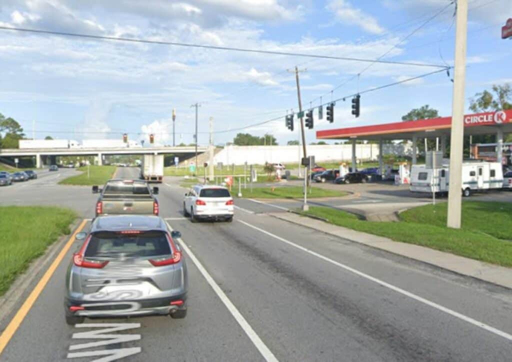 US Highway 441 at southbound exit ramp in Alachua