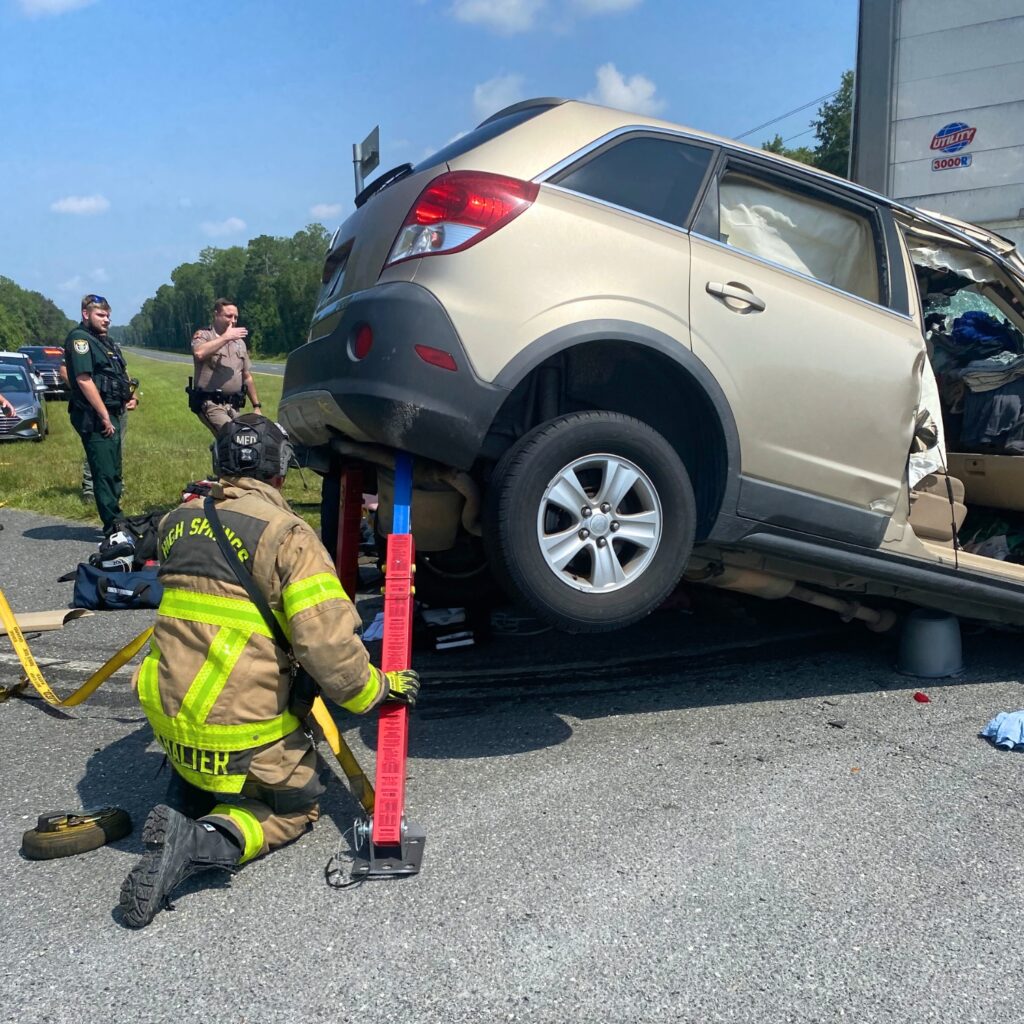 Alachua County Fire Rescue responders extricated an SUV driver