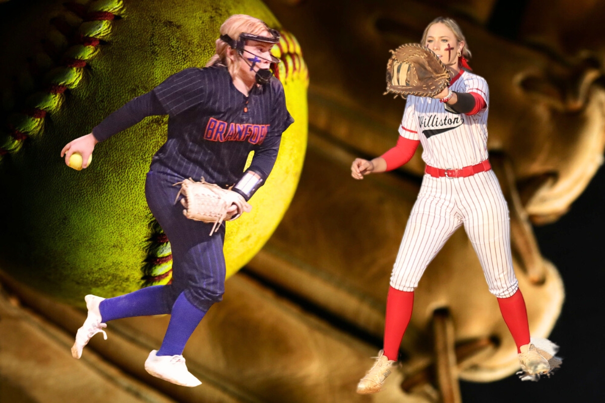 Branford's Laila Arnold (left) and Williston's Raegan Geiger