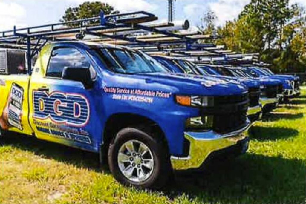 Law enforcement is searching for Williston murder suspect Jonathon Segar who was last seen driving a Discount Garage Doors pickup similar to the one pictured.