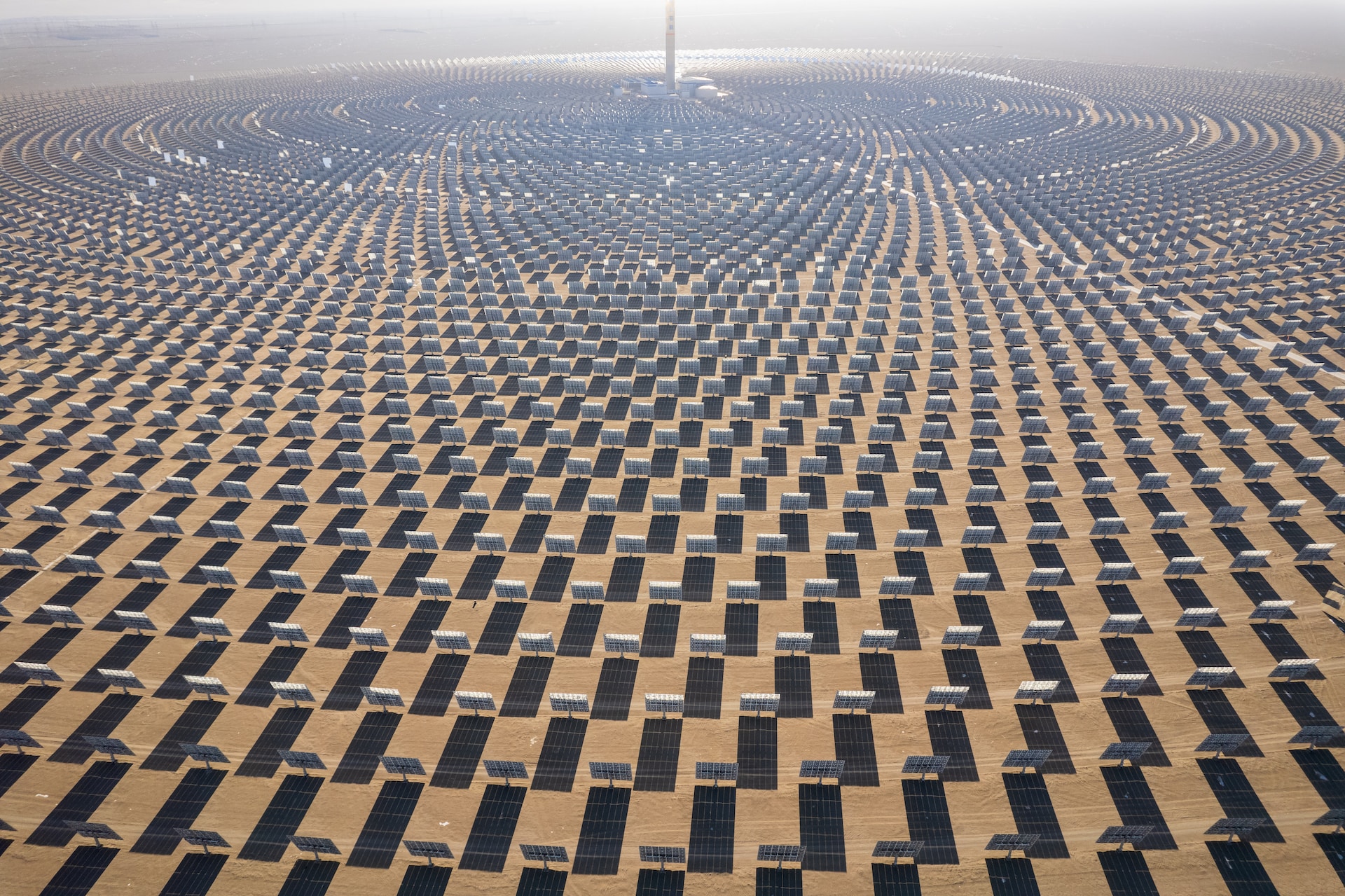 A condensed solar power facility in China.