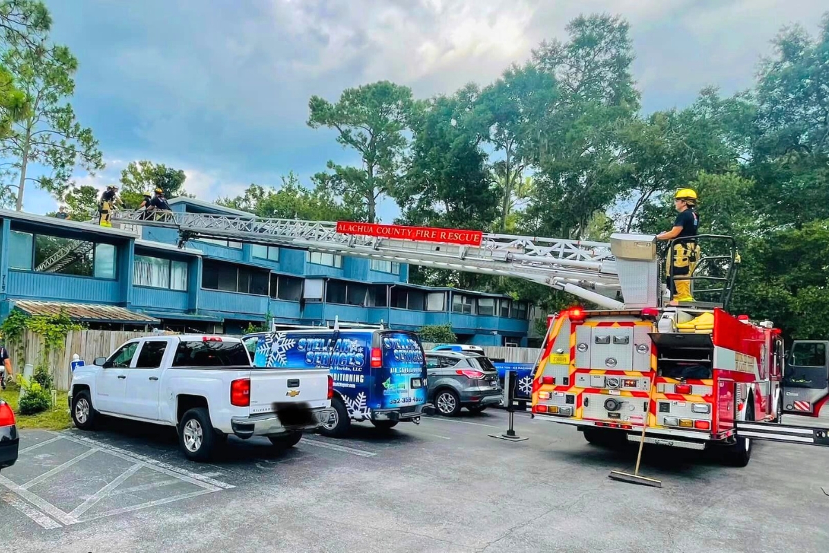 Maintenance worker rescued at Sparrow Apartments