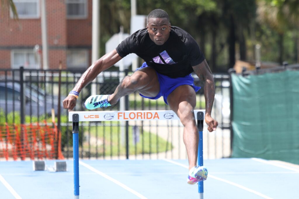 Former UF track and field star Grant Holloway won his third straight 110-meter hurdles World Athletics Championship title on Monday in Budapest, Hungary with in a season-best time of 12.96 seconds.
