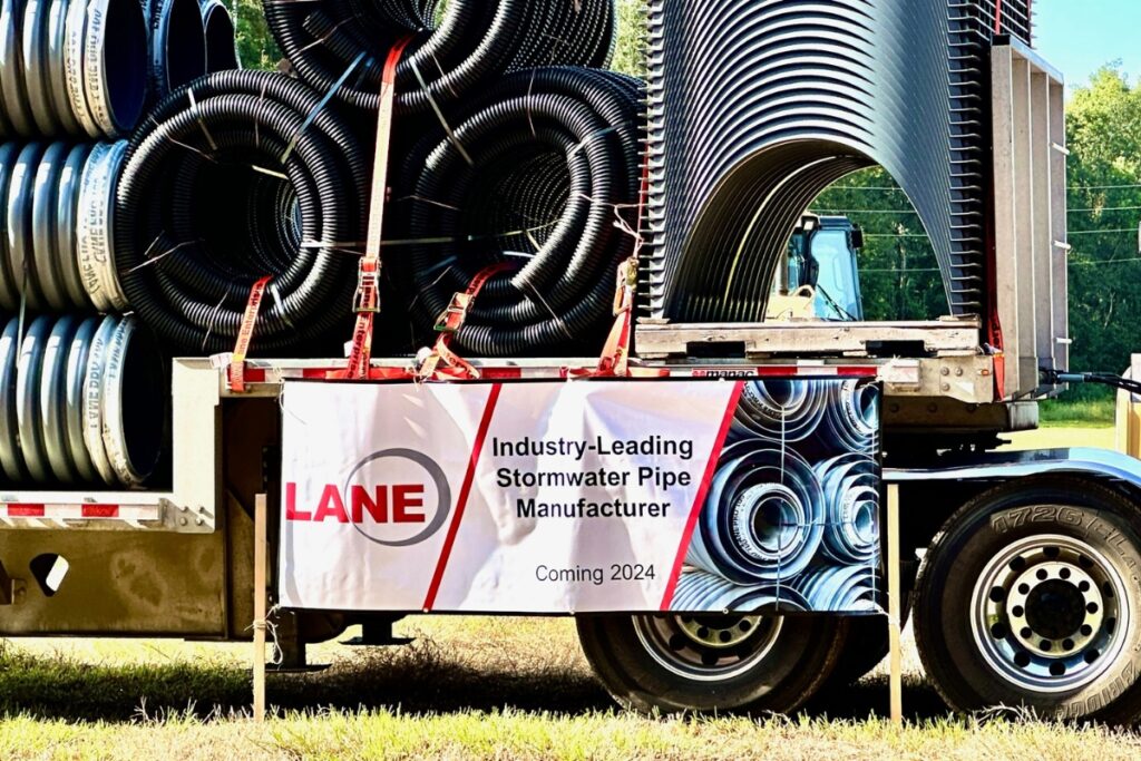 Lane Enterprises had a ground breaking ceremony in Alachua on Tuesday morning for its planned 100,000-square-foot pipe manufacturing facility.