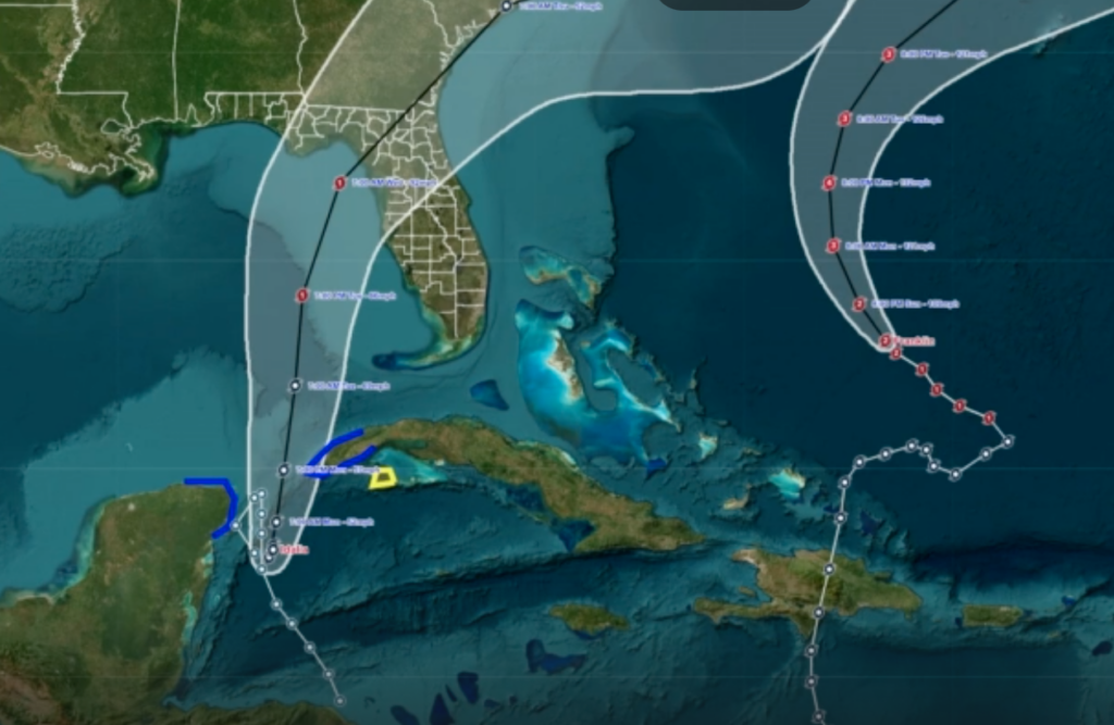 Map showing Idalia path