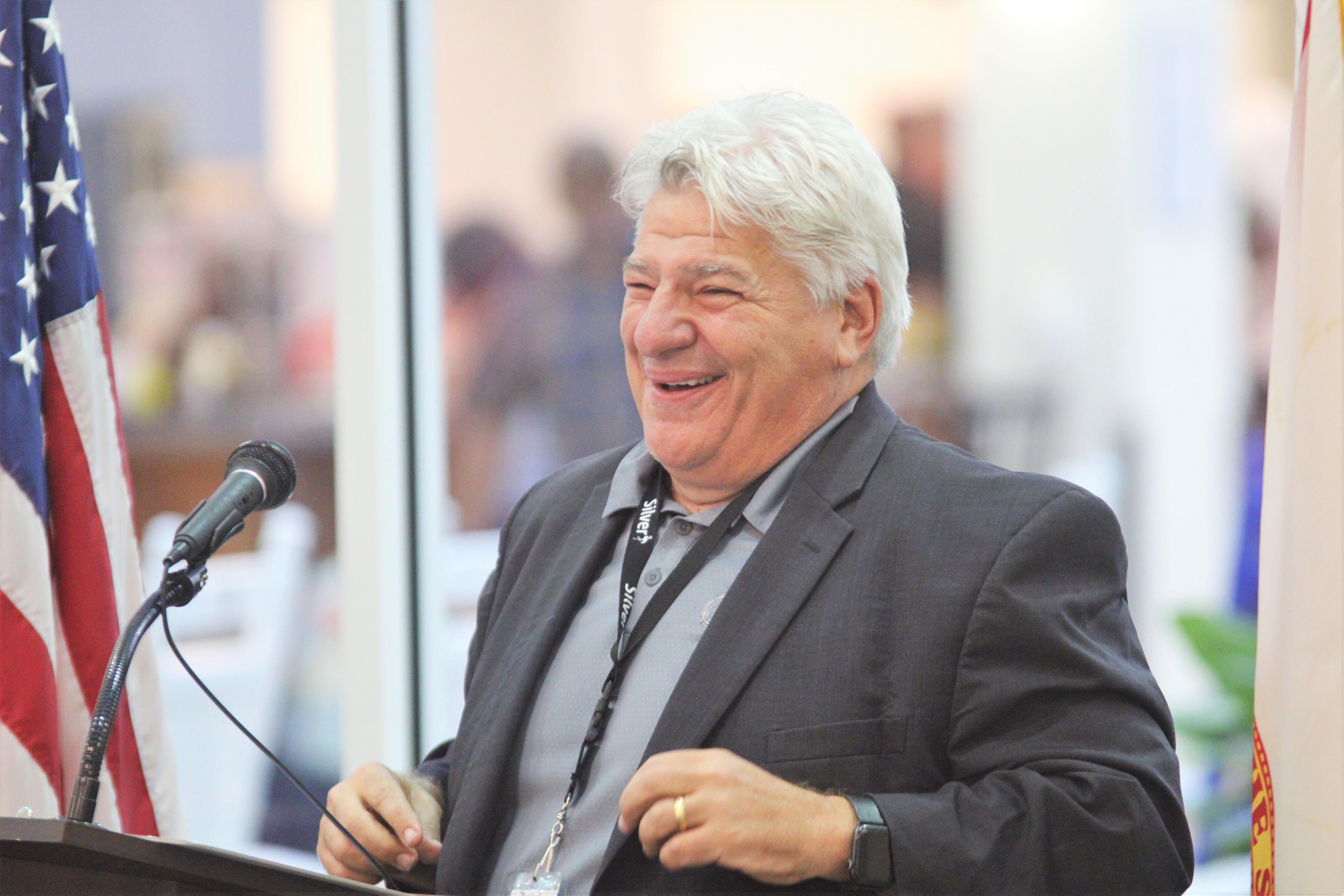 Silver Airways CEO Steven Rossum spoke at the celebration launch on Monday. 