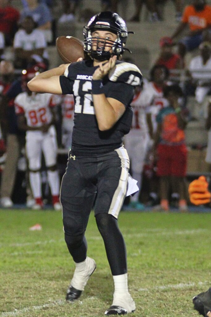 Buchholz's Trace Johnson looks for a receiver against Vanguard on Friday.