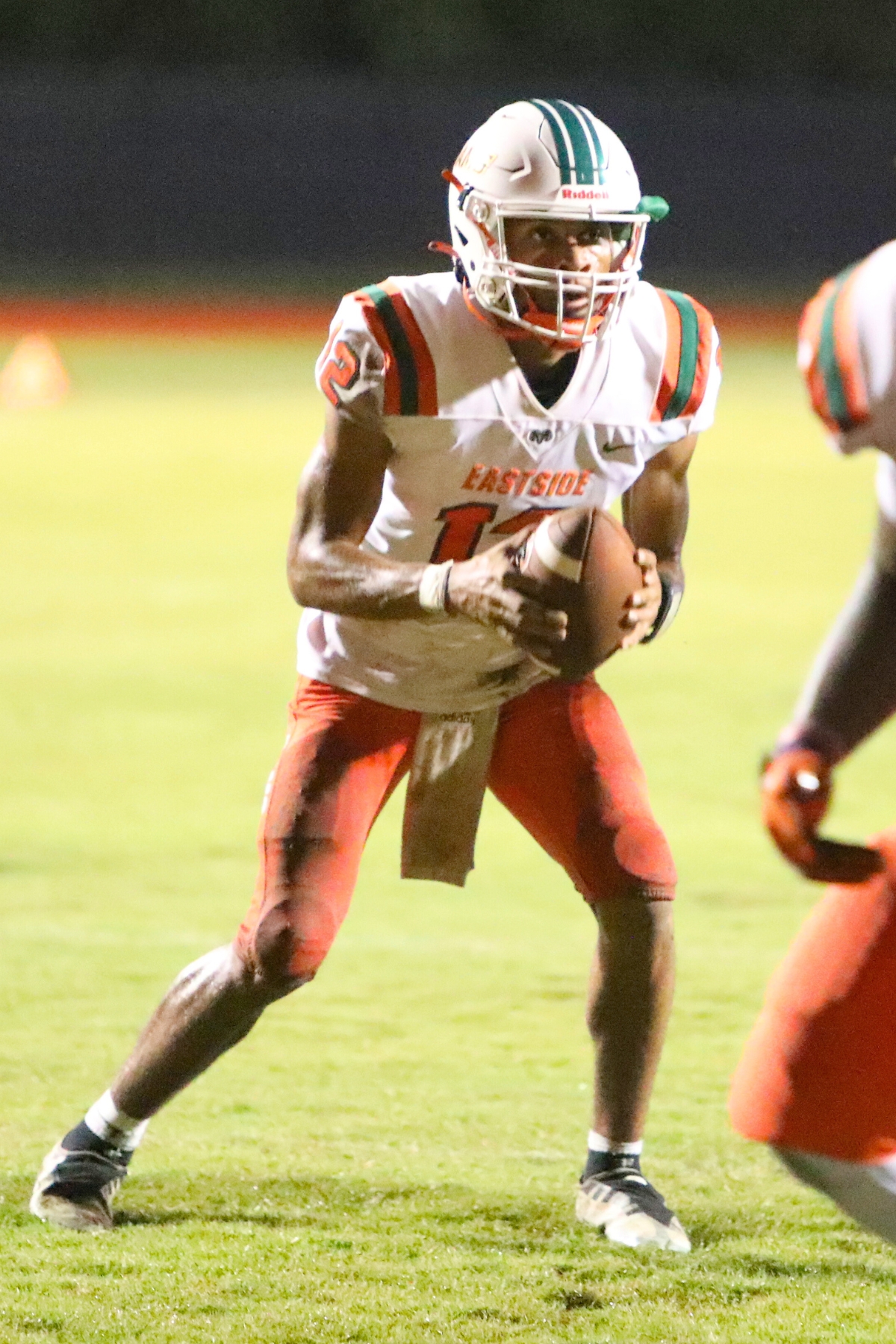 Eastside's Adrian Curtis completed 9-of-13 passes for 279 yards and five touchdowns in a 35-0 win at Keystone Heights on Friday. Eastside's Adrian Curtis completed 9-of-13 passes for 279 yards and five touchdowns in a 35-0 win at Keystone Heights on Friday.