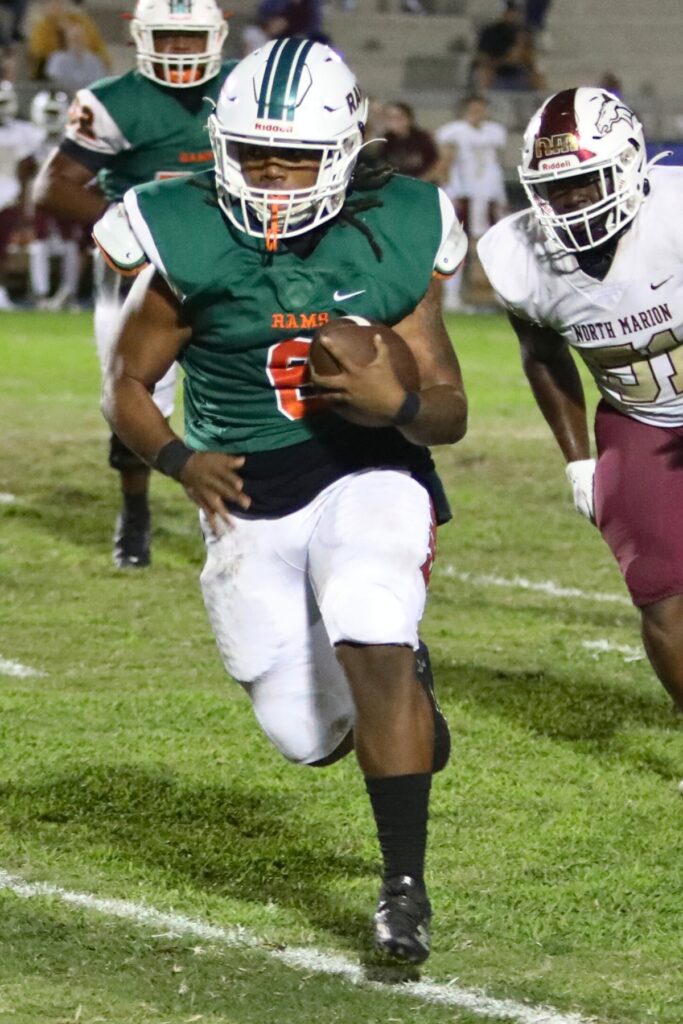 Eastside's Corvin Byrd with a first quarter run against North Marion on Thursday.