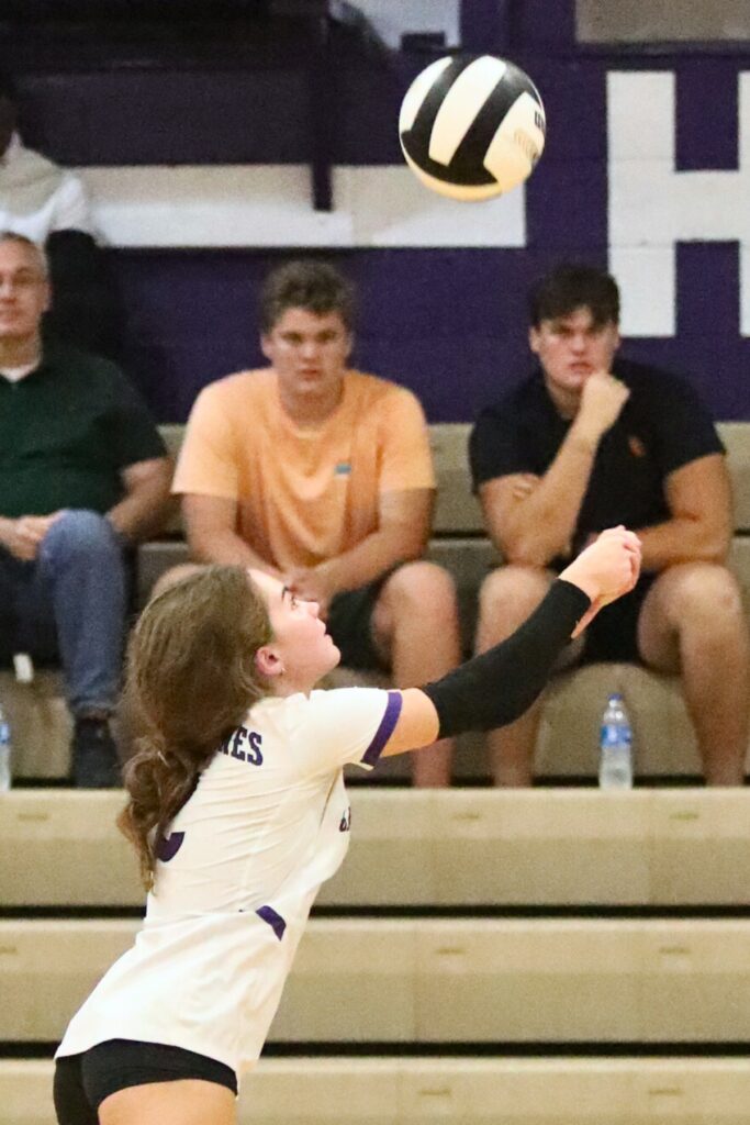 Gainesville's Addy Hauptman with a dig against Vanguard on Tuesday.