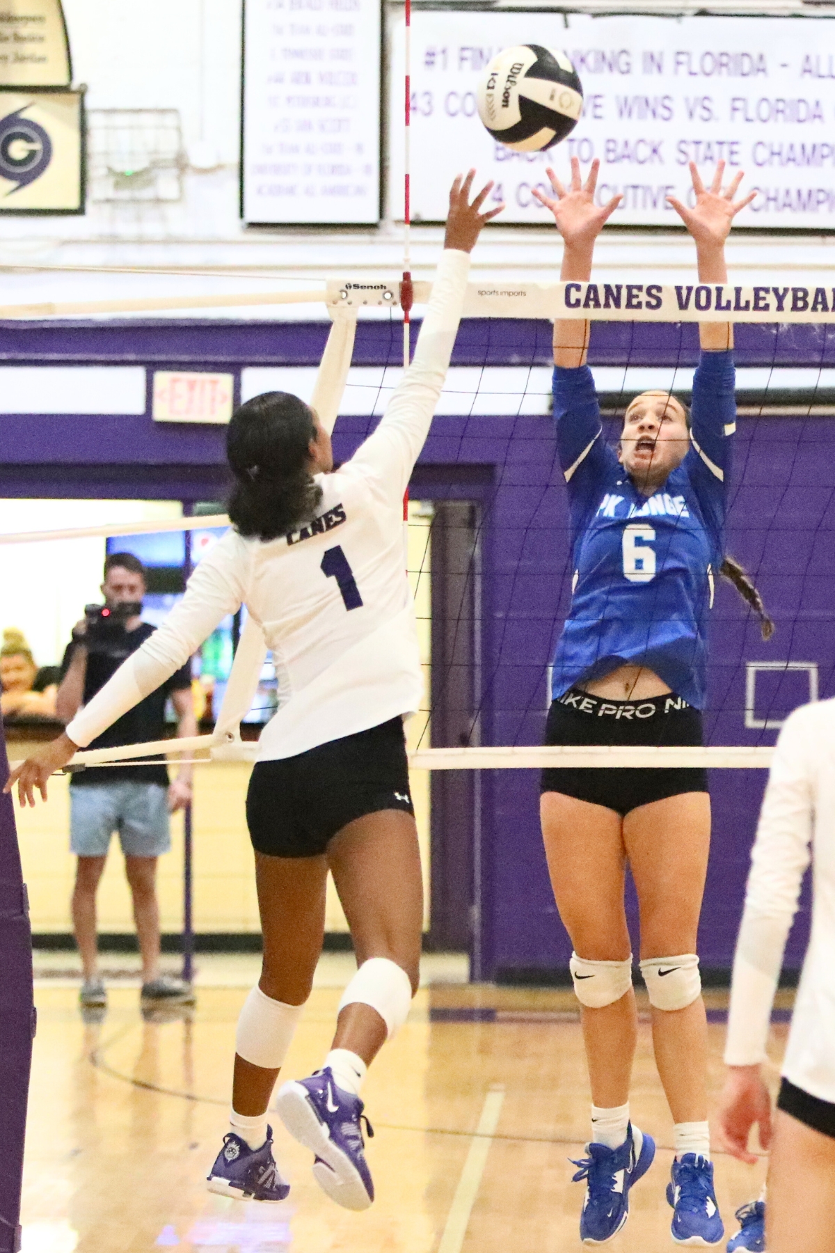 Gainesville's Meme Davis hit against P.K. Yonge's Sloane Childers on Monday.