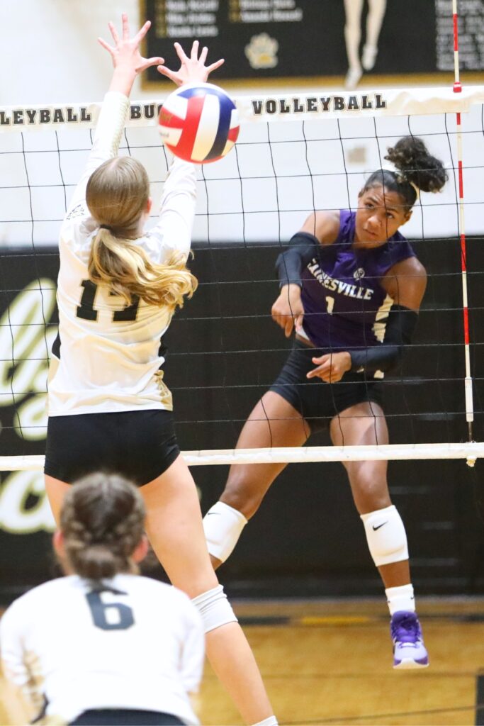 Gainesville's Meme Davis with a hit against Buchholz on Thursday.