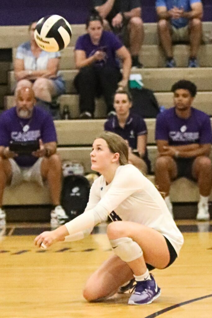 Gainesville's Rowan Kage with a dig against P.K. Yonge on Monday.