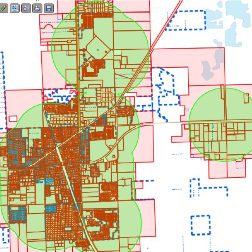 If Newberry expanded the perimeters around its protected areas to 2,500 feet, the entire urbanized area would be off-limits for sex offender residency.