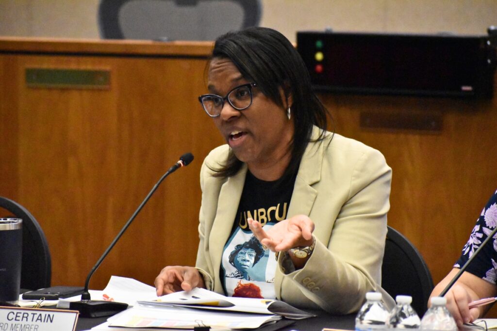 School Board Chair Tina Certain had several suggestions for the board's legislative platform.