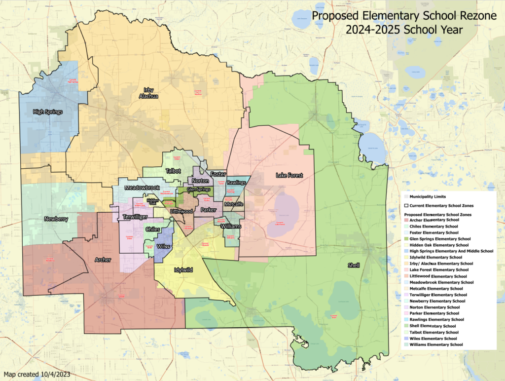 ACPS proposed Elementary School Rezone 2024-25 map 10-4-23
