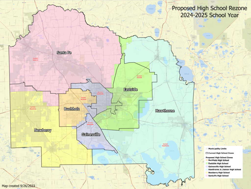 ACPS proposed High School Rezone 2024-25 map 9-26-23