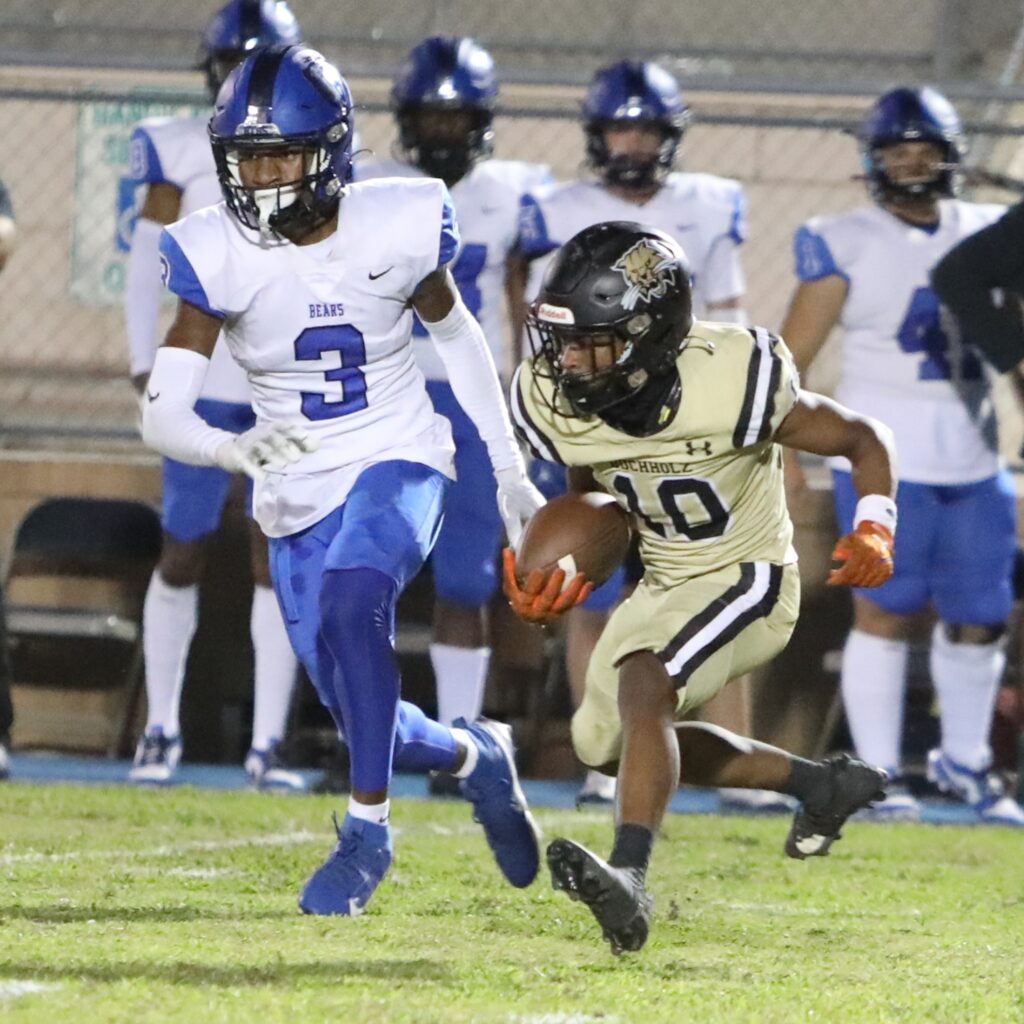 Buchholz's Quinton Cutler with a run against Bartram Trail on Thursday.