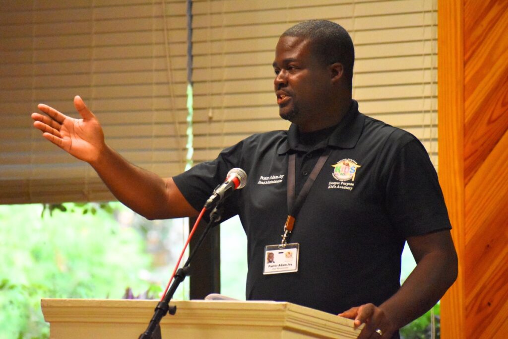 Pastor Adam Joy of Deeper Purpose Kids Academy.