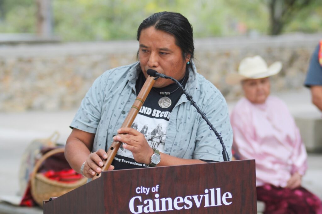 Silvestre Hernandez Reyes played two flute pieces from North and South America.