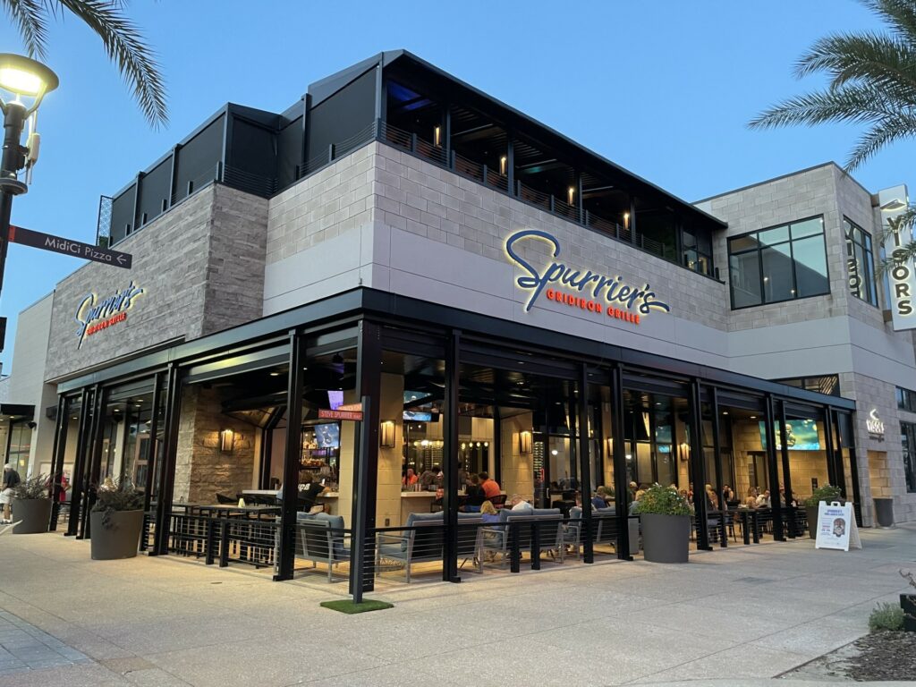 exterior of Spurriers Gridiron Grille and Visors Rooftop