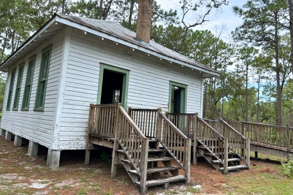 The Half-Moon Schoolhouse in Morningside Nature Park.