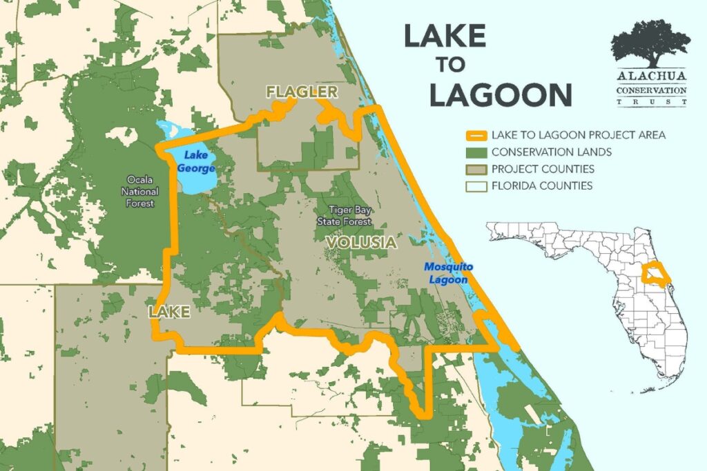 Lake to Lagoon conservation project map.
