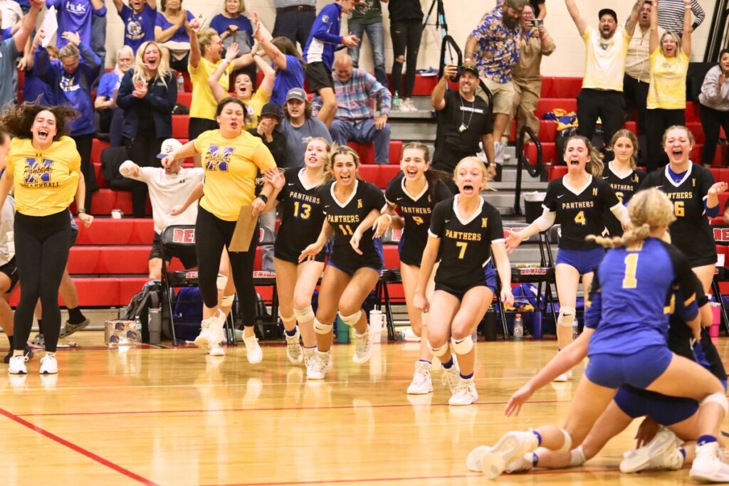 Newberry celebrates afer defeating Williston for the Class 1A Region 4 championship.