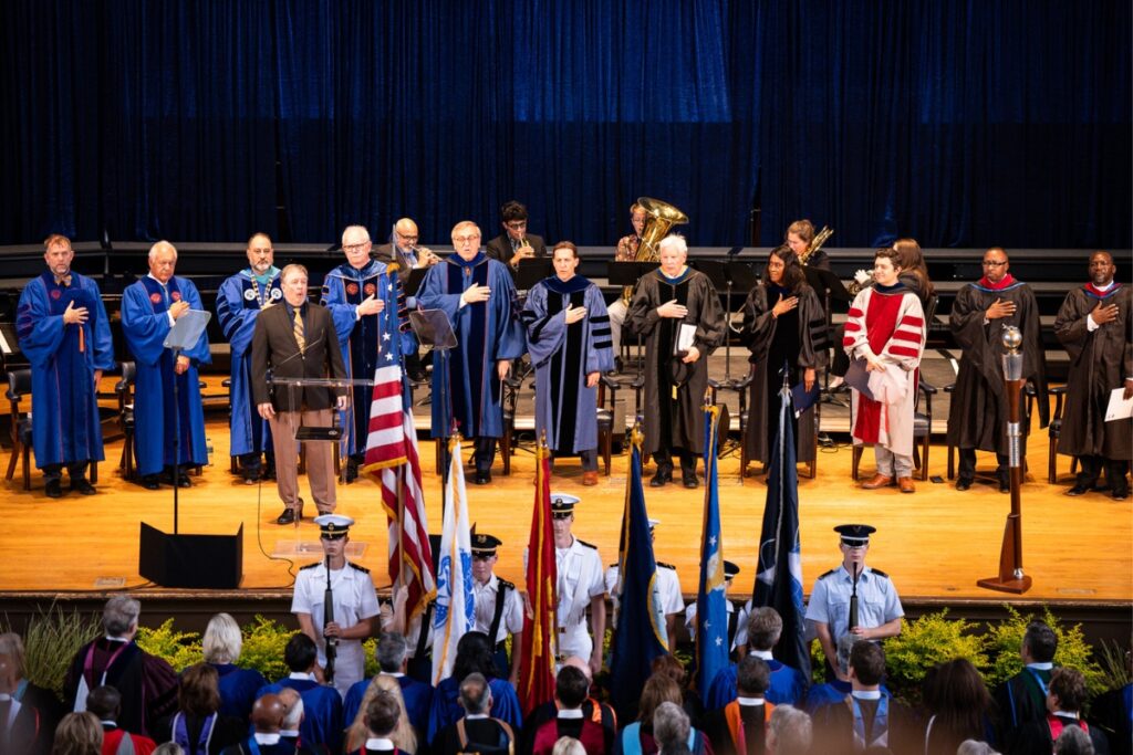 Singing the National Anthem at Ben Sasse's UF presidential inauguration.
