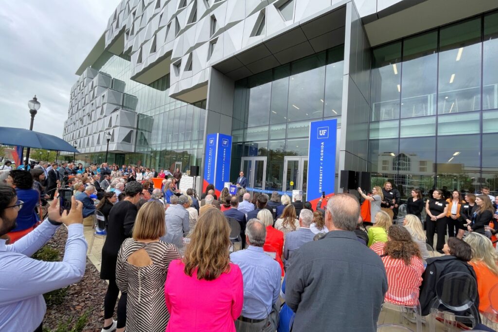 UF President Ben Sasse speaks at the Malachowsky Hall ribbon cutting.