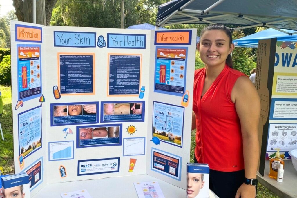 AHEC scholar Brittney Jabot at a recent outreach event.