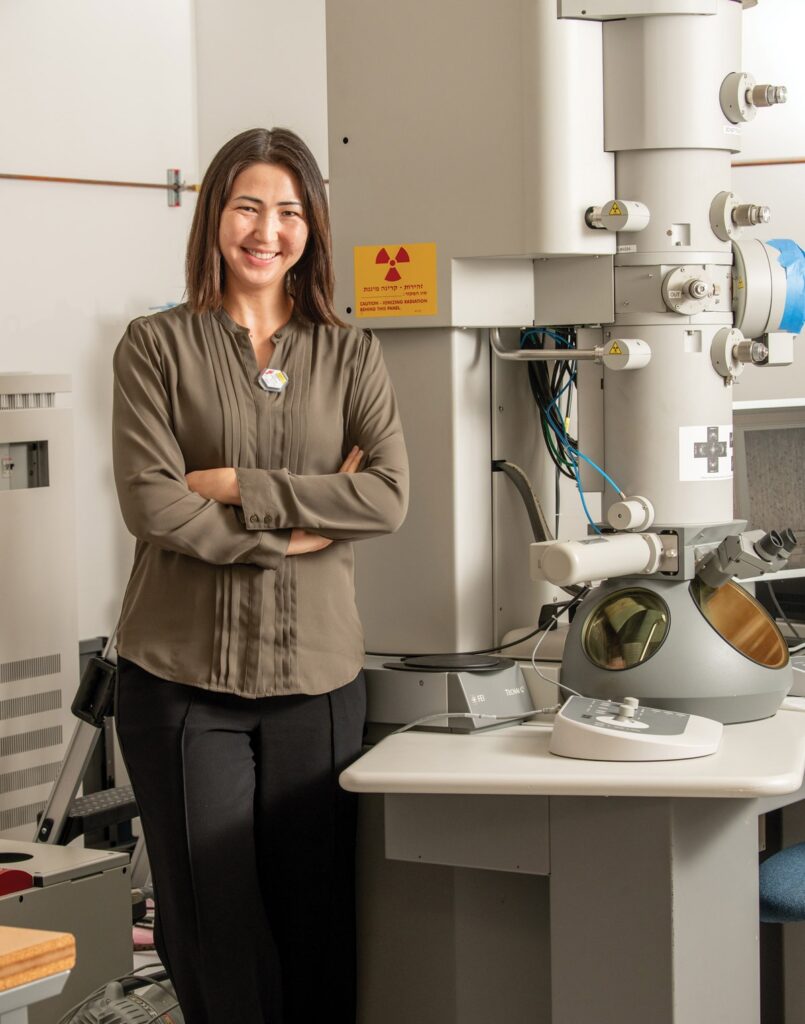 Assel Aitkaliyeva stands in a UF lab.