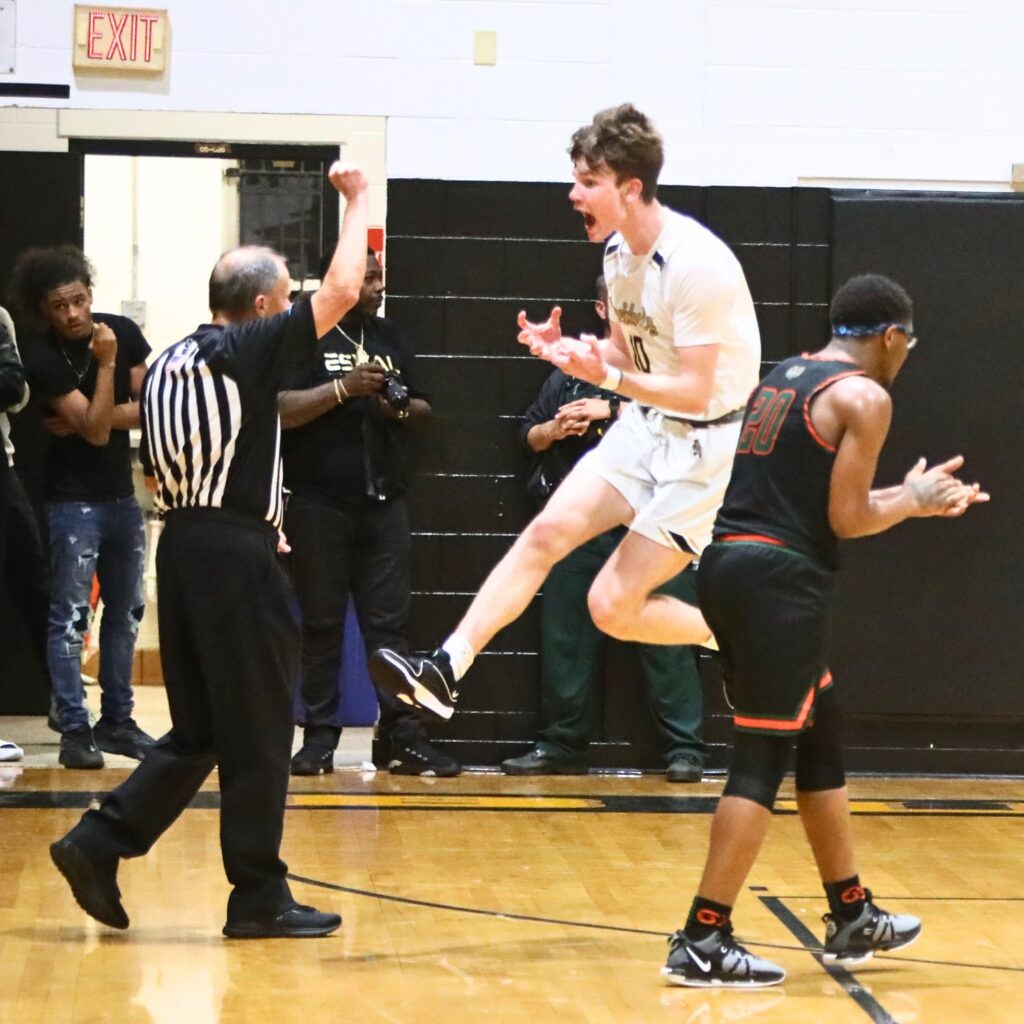 Buchholz's Gabe Thompson can't believe a foul call against Eastside.