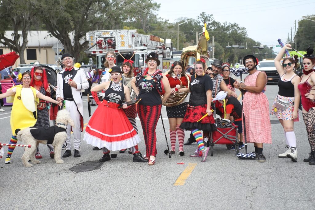 Dr. Sinn's Freak Island Musical Sideshow at A Very GNV Holiday Parade on Saturday.