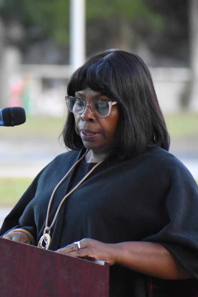 Marsha Lee gave the blessing for the new baby box.