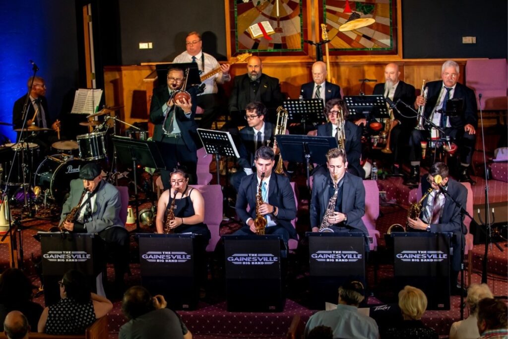 Members of the Gainesville Big Band during a recent performance.