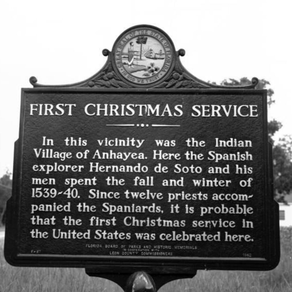 The First Christmas Service historical marker.