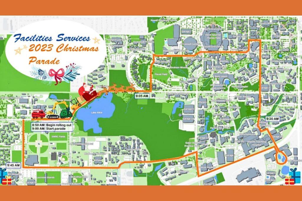 UF will host its fourth annual Facilities Services Holiday Parade on Tuesday.