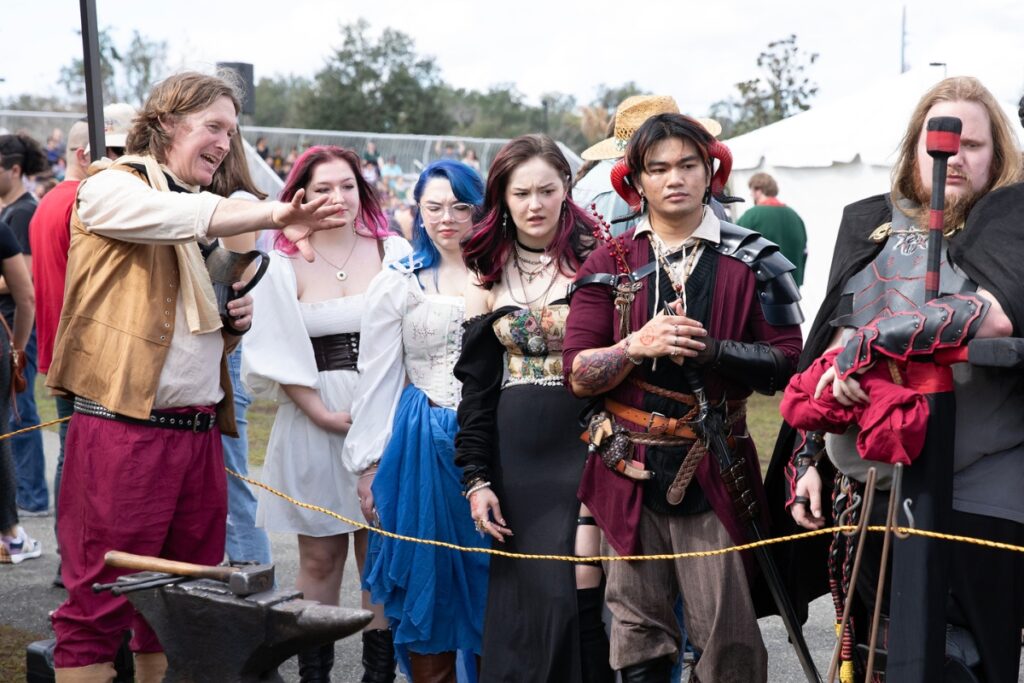 A blacksmith explains how to forge metals into objects like swords.